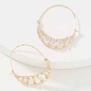 New Anthropologie Clara Cresent Hoop Earrings Gold